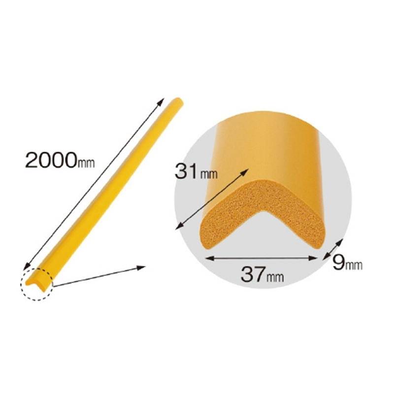 カーボーイ 安心クッションL字型 2m 小 イエロー 1個（ご注文単位1個）【直送品】