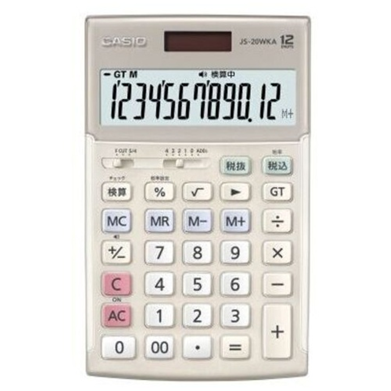 カシオ計算機 実務電卓検算JS-20WKA-GD-N ジャスト12桁 1個（ご注文単位1個）【直送品】