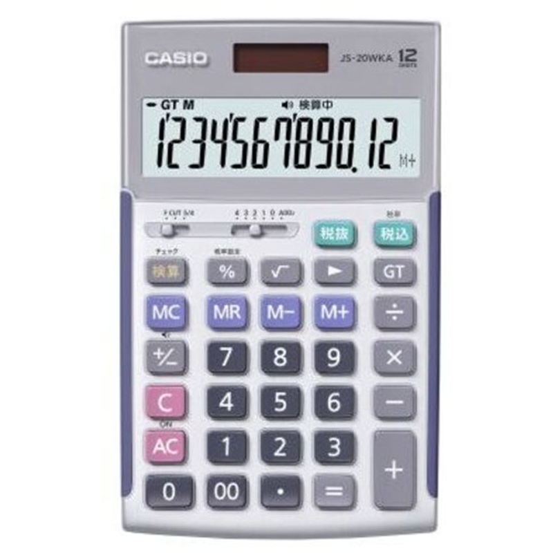 カシオ計算機 実務電卓検算JS-20WKA-SR-N ジャスト12桁 1個（ご注文単位1個）【直送品】