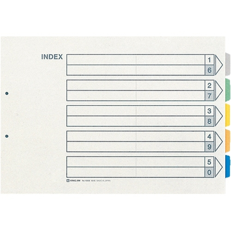 キングジム カラーインデックス A3E 1000-E 1個(ご注文単位1個)【直送品】