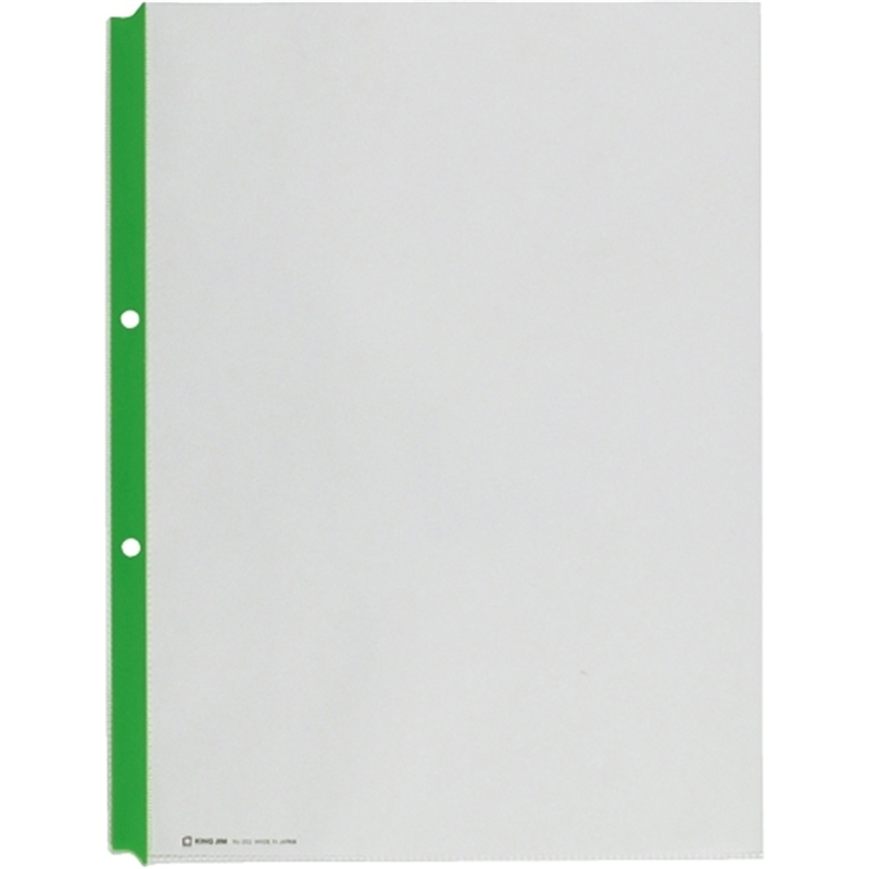 キングジム カラーガードポケット 203 A4 緑 10枚 1個（ご注文単位1個）【直送品】