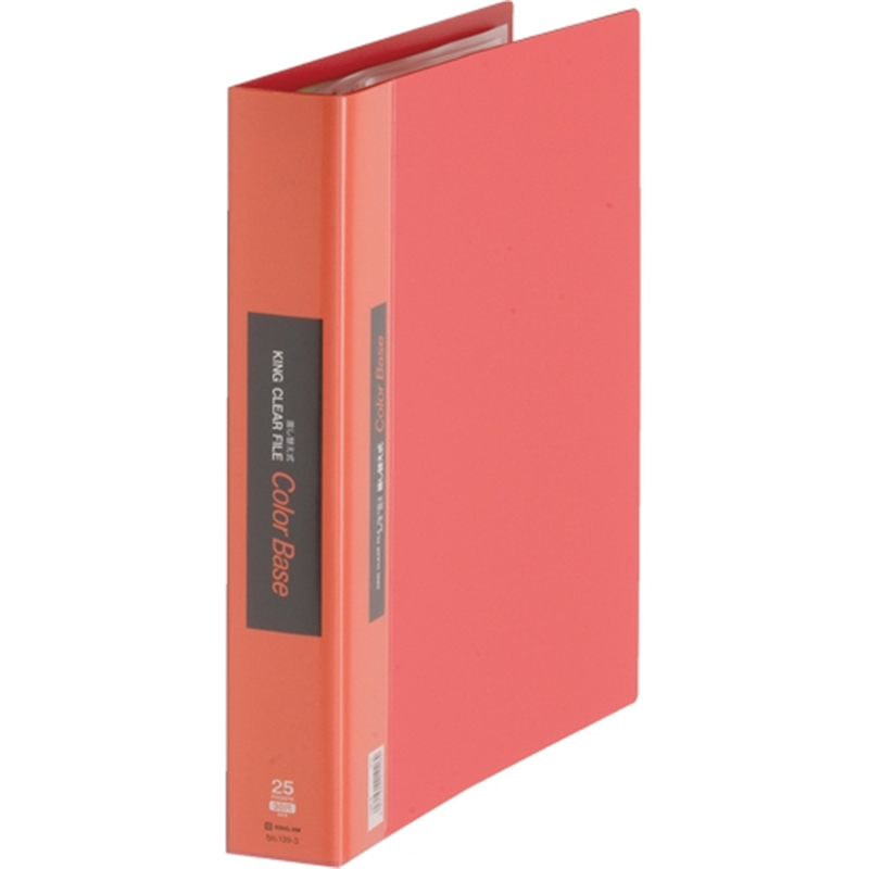 キングジム クリアーファイル20P 139-3 A4S 赤 1個（ご注文単位1個）【直送品】