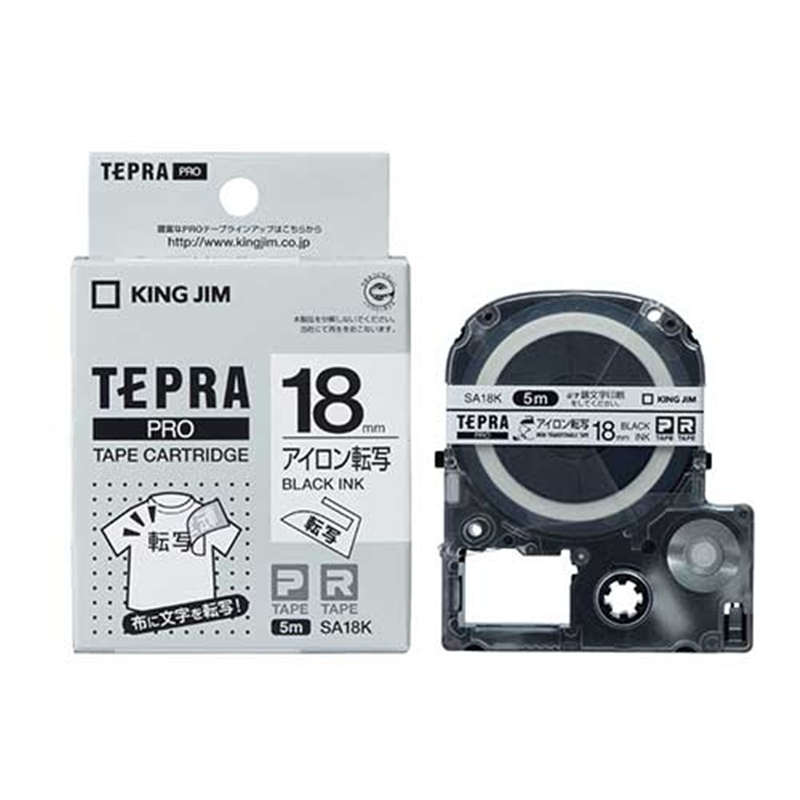 キングジム テプラPRO転写テープSA18K 白に黒文字 18mm 1個(ご注文単位1個)【直送品】