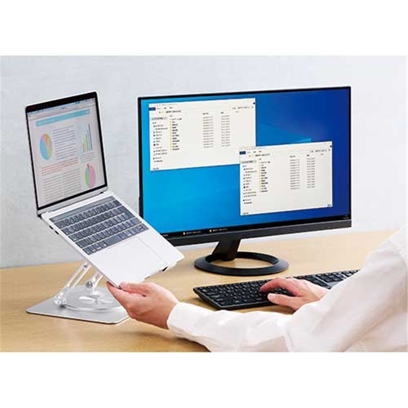 キングジム 回転式ノートパソコンスタンド NPS20-SL 1個(ご注文単位1個)【直送品】