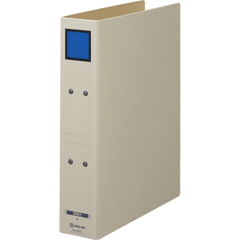 キングジム 保存ファイルドッチ 4075 A4S 50mm灰青20冊 1個（ご注文単位1個）【直送品】