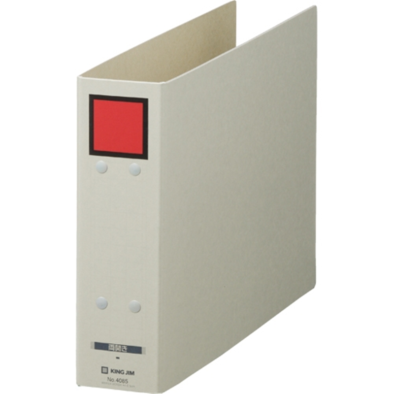 キングジム 保存ファイルドッチ 4085 A4E 50mm 灰/赤 1個（ご注文単位1個）【直送品】