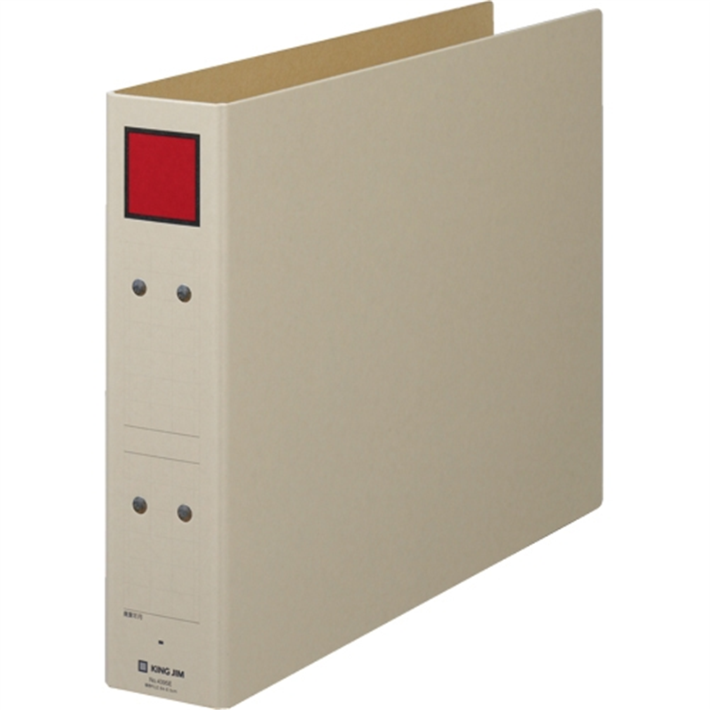 キングジム 保存ファイル 4395E B4E 50mm 灰/赤 1個(ご注文単位1個)【直送品】