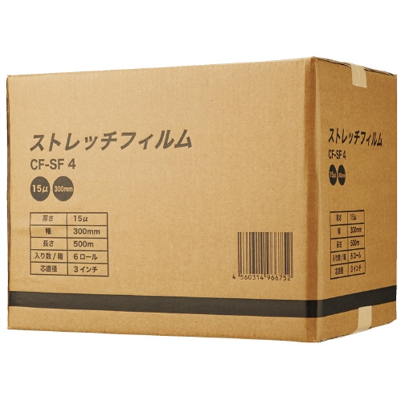 クラフトマン ストレッチフィルム0.015mm 300mmX500m 1個(ご注文単位1個)【直送品】