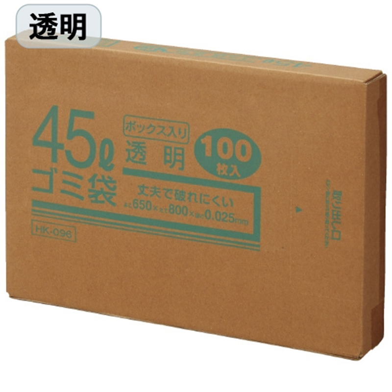 クラフトマン メタロセン配合ゴミ袋 45L 透明 100枚 1個（ご注文単位1個）【直送品】