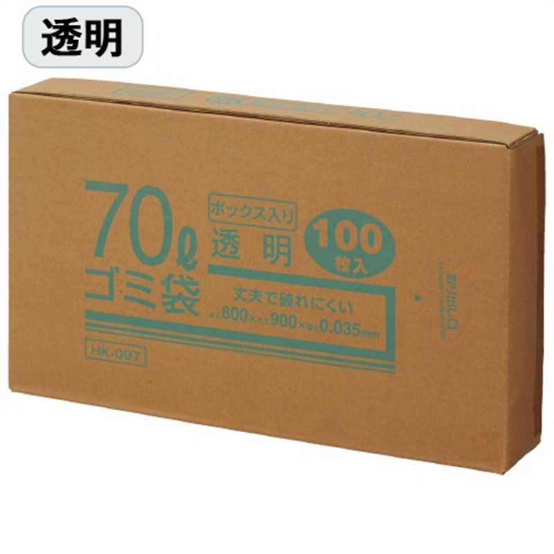 クラフトマン メタロセン配合ゴミ袋 70L 透明 100枚 1個（ご注文単位1個）【直送品】