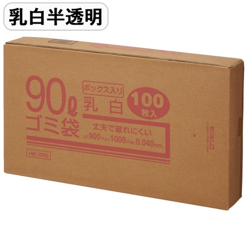 クラフトマン メタロセン配合ゴミ袋 90L 乳白 100枚 1個（ご注文単位1個）【直送品】