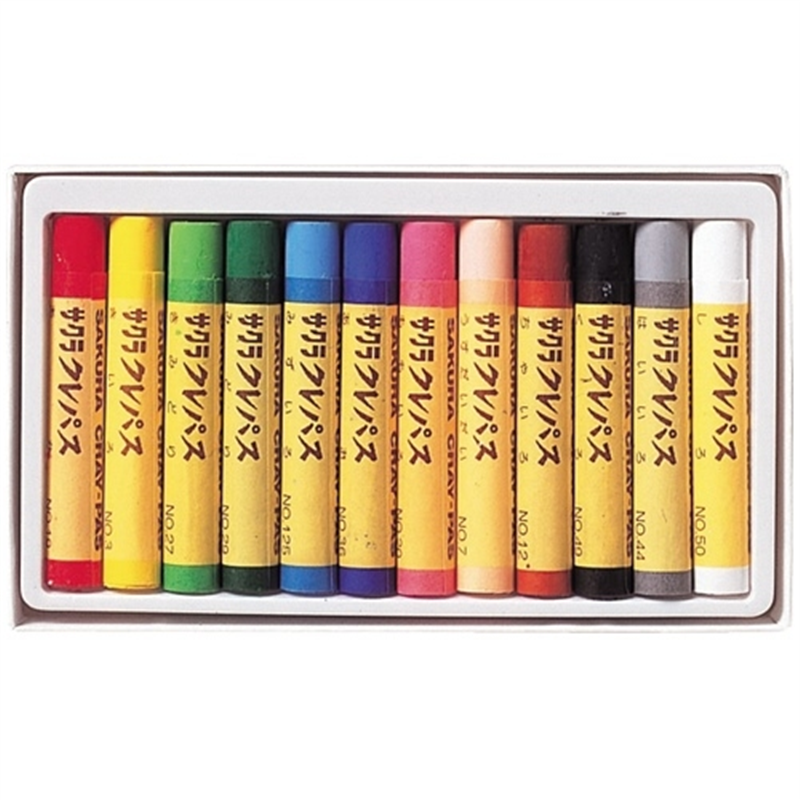 サクラクレパス クレパス LP12R 太巻 12色(紙ケース) 1個（ご注文単位1個）【直送品】