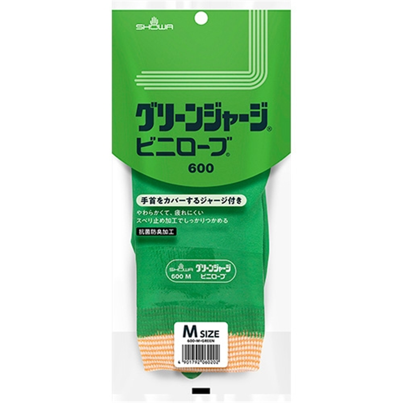 ショーワグローブ 600 グリーンジャージ M 1個(ご注文単位1個)【直送品】