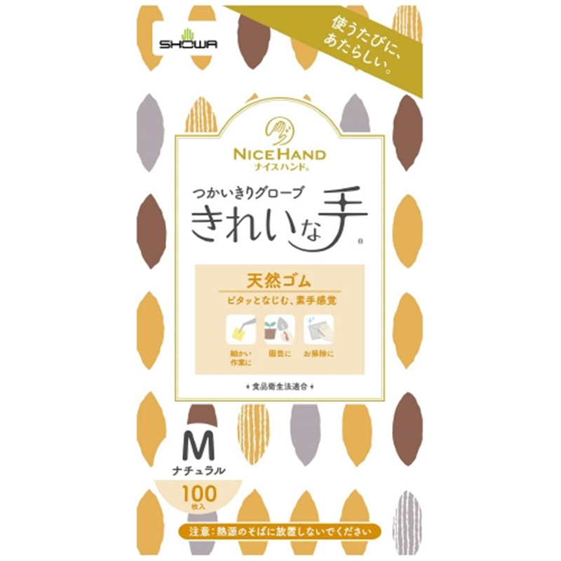 ショーワグローブ ナイスハンド使いきり天然ゴムM 100枚X10箱 1個(ご注文単位1個)【直送品】