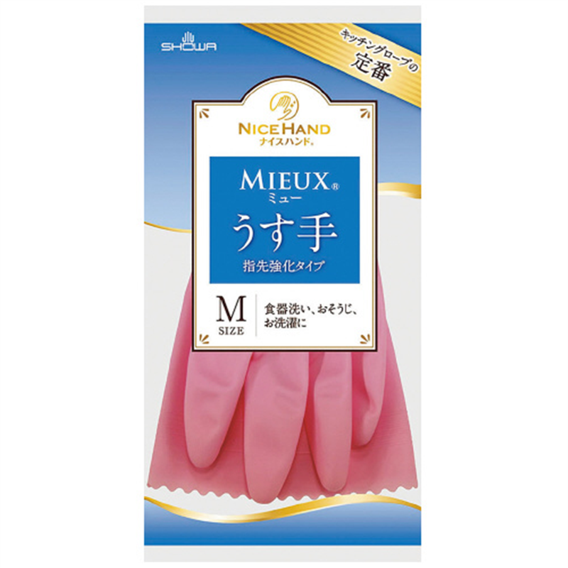 ショーワグローブ ナイスハンドミュー薄手 M ピンク 20双 1個（ご注文単位1個）【直送品】