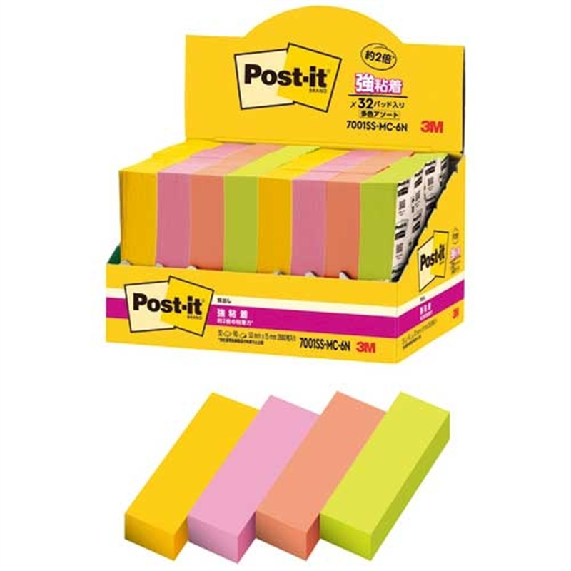スリーエム ジャパン Post-it強粘着MC50×15mm 7001SS-MC-6N 4色 1個（ご注文単位1個）【直送品】