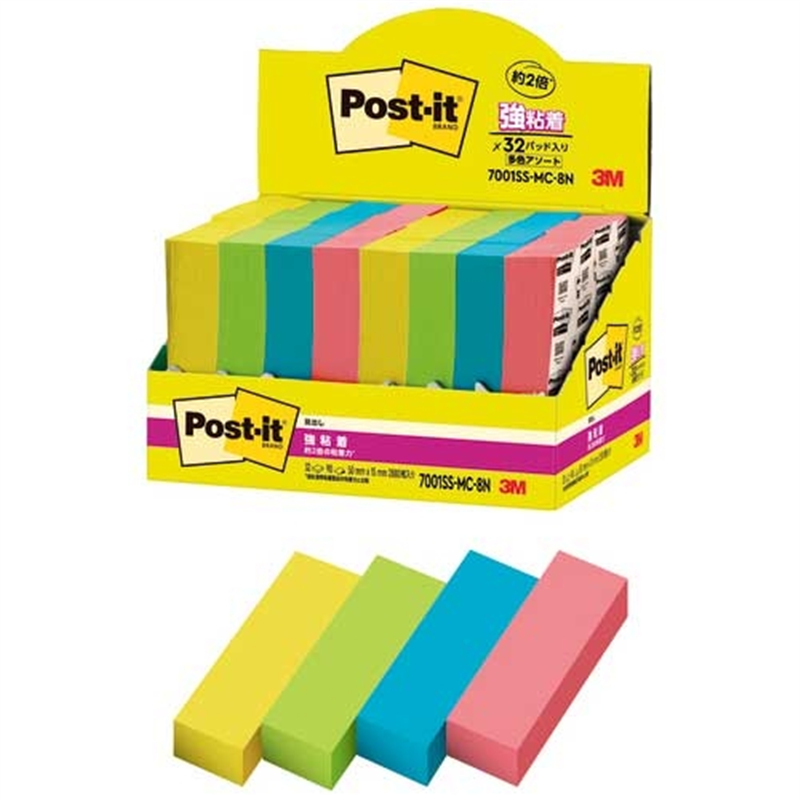 スリーエム ジャパン Post-it強粘着MC50×15mm 7001SS-MC-8N 4色 1個（ご注文単位1個）【直送品】