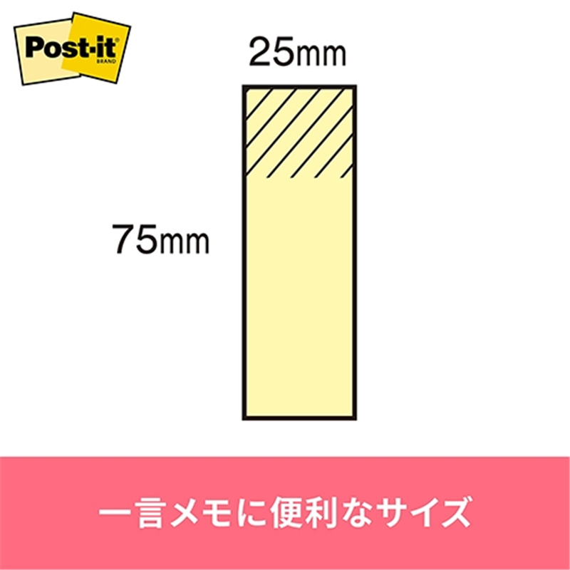 スリーエム ジャパン Post-it再生紙 75×25mm 500RP-WN 白/赤線 1個(ご注文単位1個)【直送品】