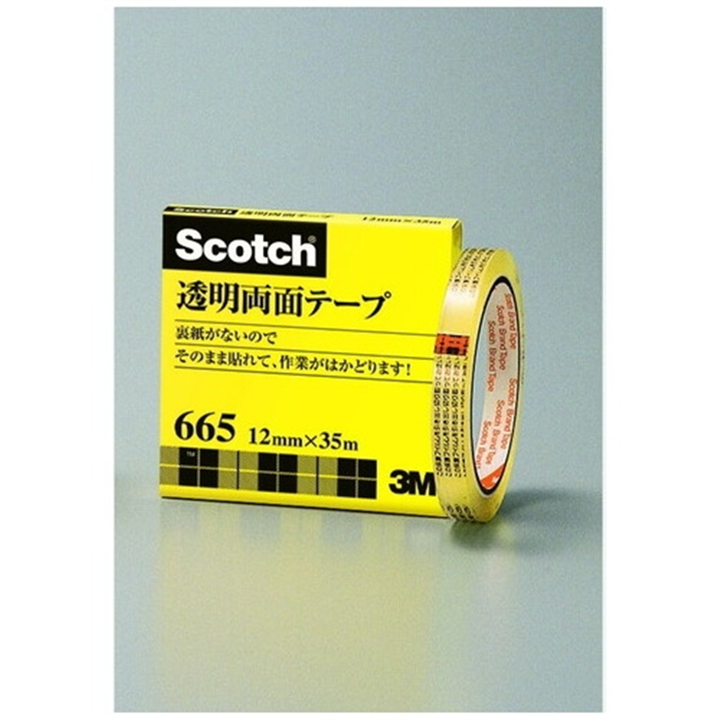 スリーエム ジャパン スコッチ透明両面テープ665-3-12 12mm×35m 1個（ご注文単位1個）【直送品】
