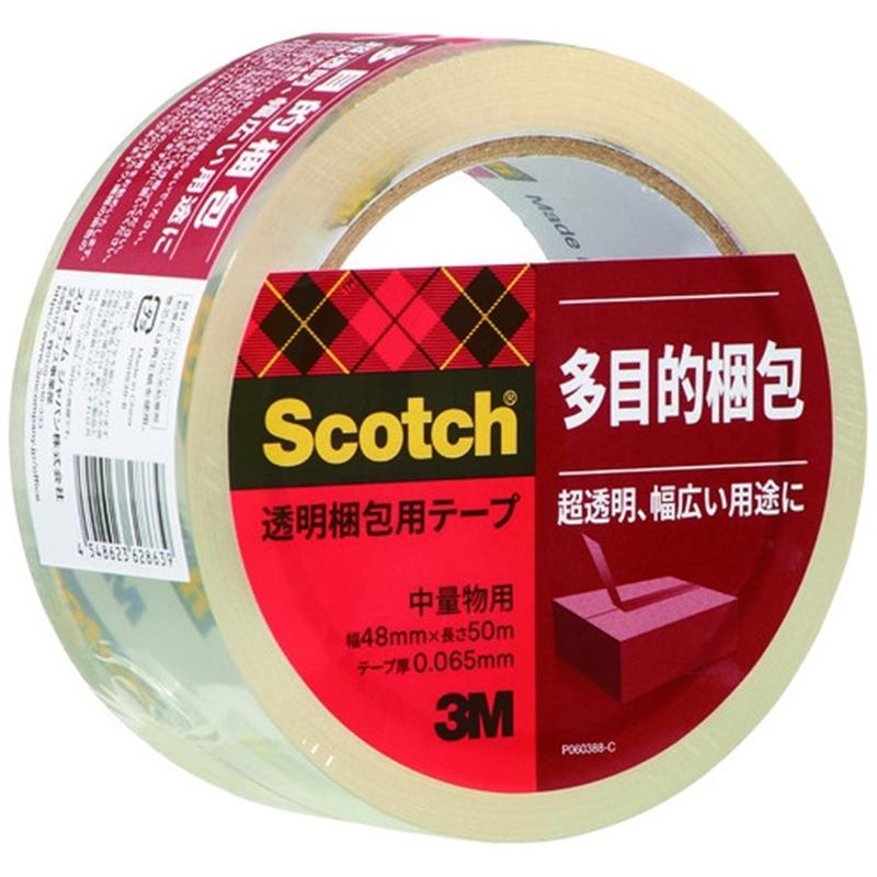 スリーエム ジャパン 透明梱包用テープ 313 1PN 1個（ご注文単位1個）【直送品】