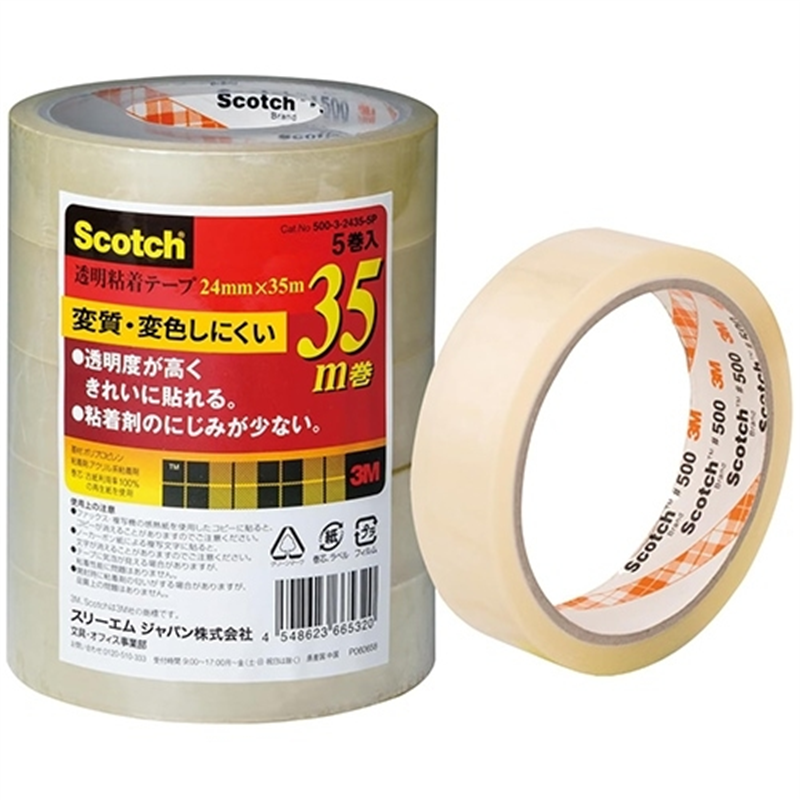 スリーエム ジャパン スコッチ透明粘着テープ24mmX35 m 1個（ご注文単位1個）【直送品】