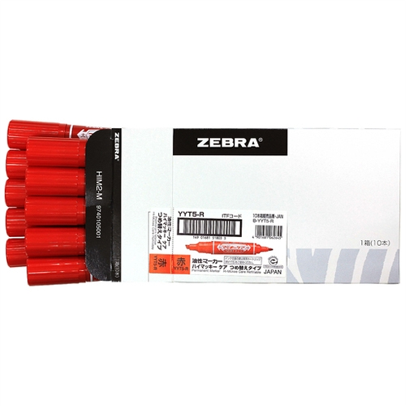 ゼブラ ハイマッキーケア詰替タイプ YYT5R 赤 10本 1個(ご注文単位1個)【直送品】