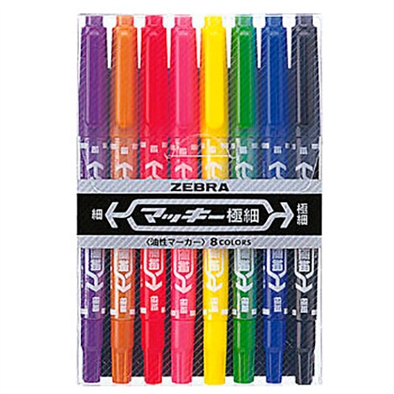 ゼブラ マッキー 極細 MCF-8C 8色組セット 1個（ご注文単位1個）【直送品】