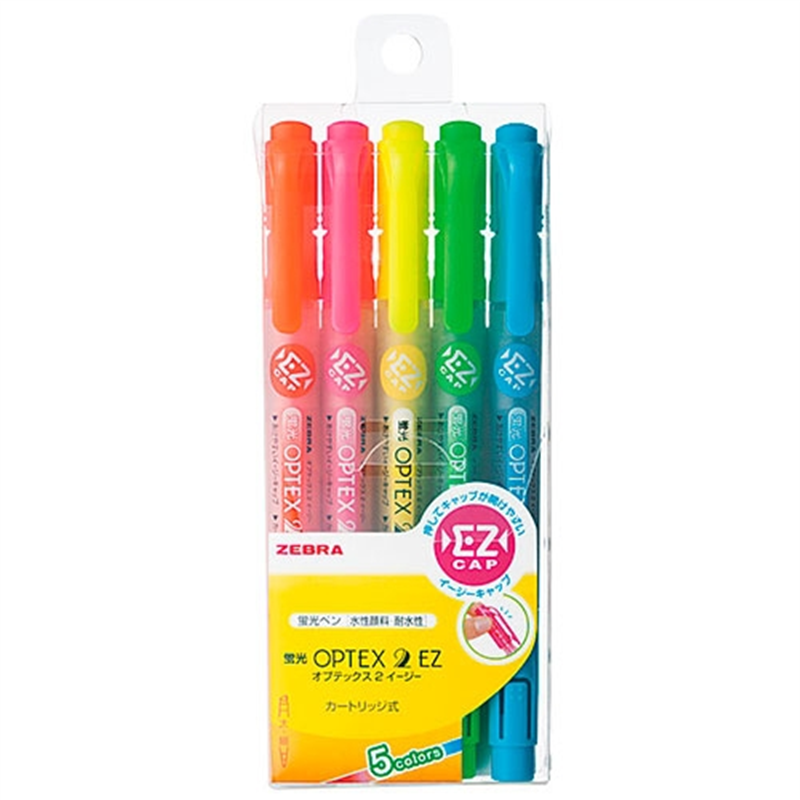 ゼブラ 蛍光オプテックス2 EZ 5色 WKT11-5C 1個（ご注文単位1個）【直送品】