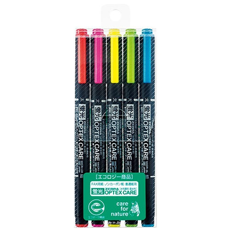ゼブラ 蛍光オプテックスケア WKCR1-5C 5色セット 1個（ご注文単位1個）【直送品】