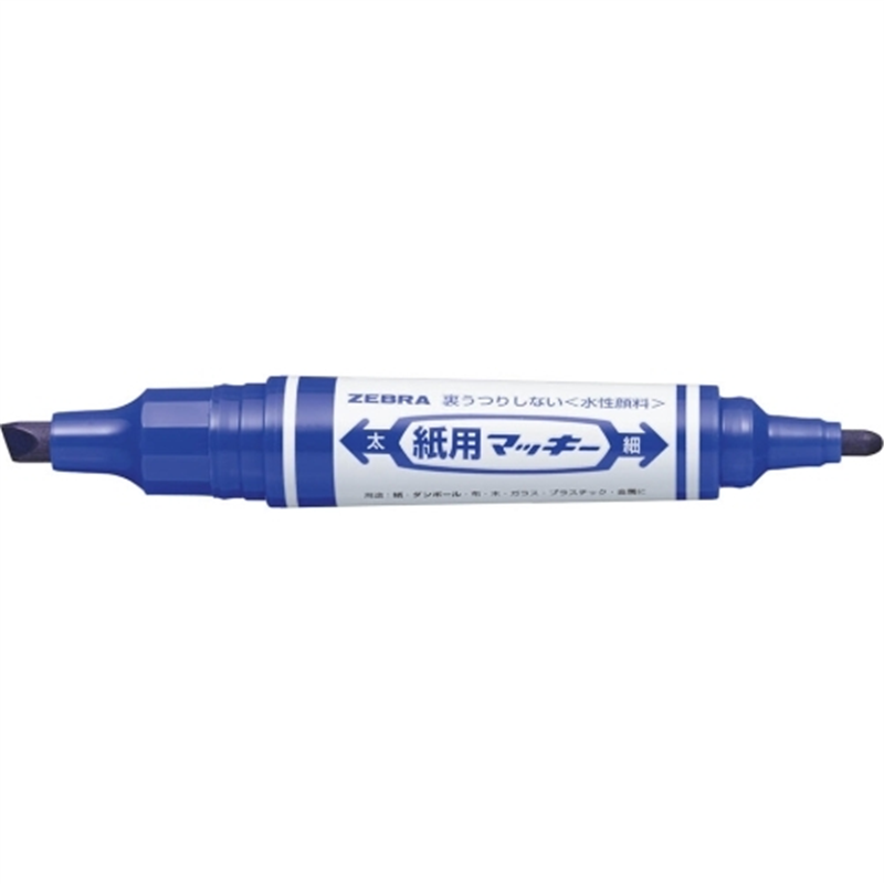 ゼブラ 紙用マッキー 太字+細字 WYT5-BL 青 1個(ご注文単位1個)【直送品】