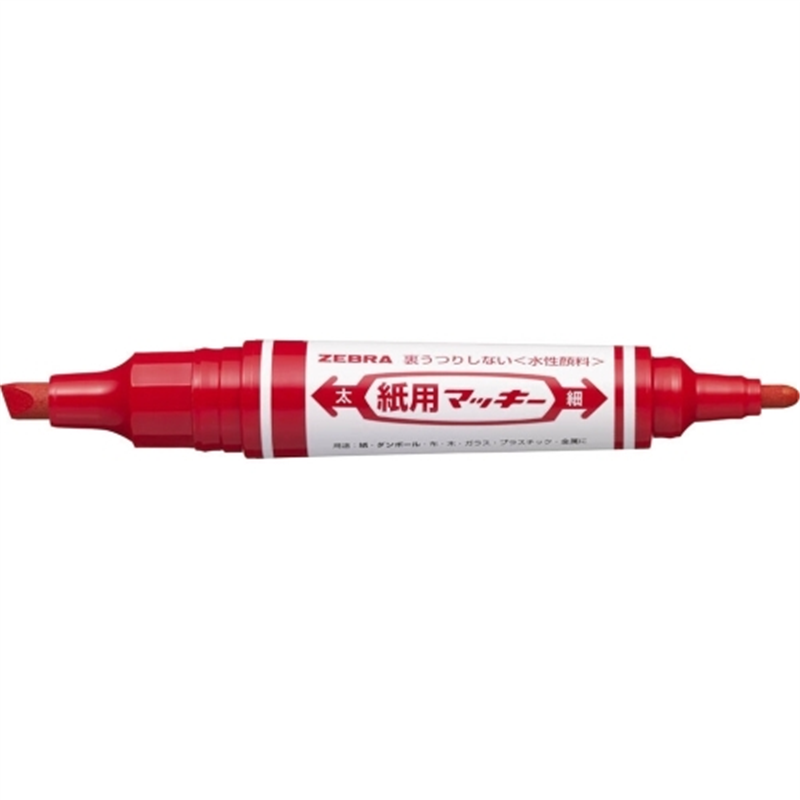ゼブラ 紙用マッキー 太字+細字 WYT5-R 赤 1個(ご注文単位1個)【直送品】