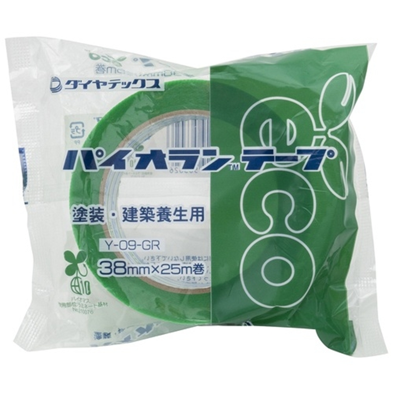 ダイヤテックス パイオラン養生テープ38mm*25m緑Y-09-GR-38 1個(ご注文単位1個)【直送品】