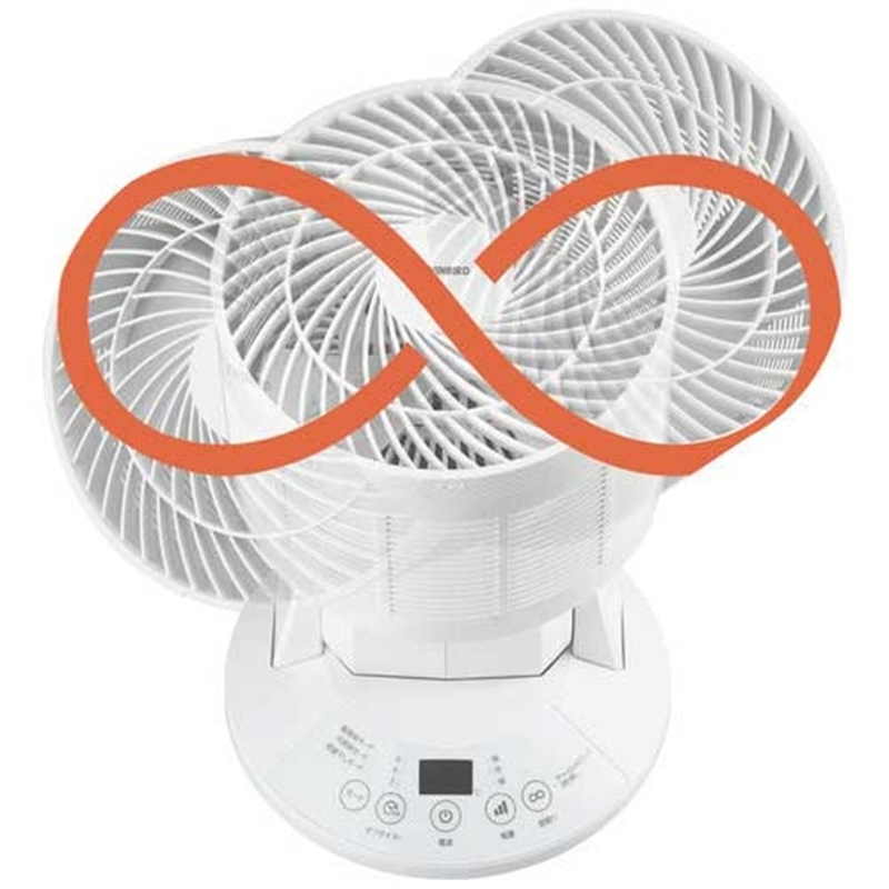 ツインバード 温度センサー付3DサーキュレーターKJ-4998W 1個（ご注文単位1個）【直送品】