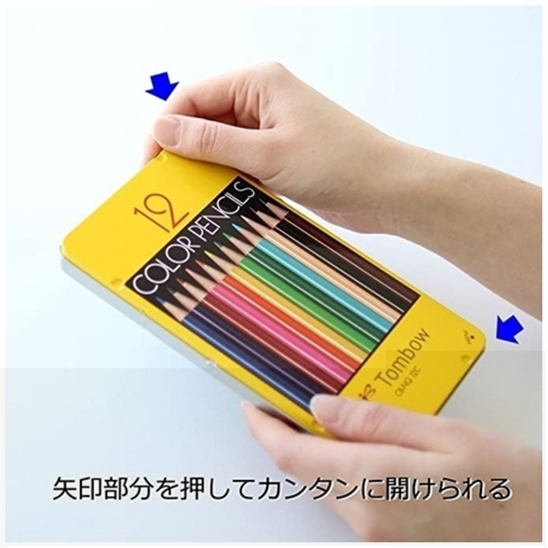 トンボ鉛筆 色鉛筆 CB-NQ12C 12色 缶入 1個(ご注文単位1個)【直送品】