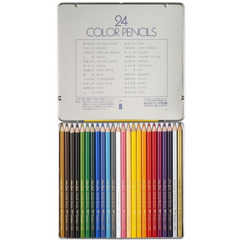 トンボ鉛筆 色鉛筆 CB-NQ24C 24色 缶入 1個(ご注文単位1個)【直送品】