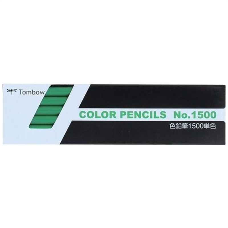 トンボ鉛筆 色鉛筆 単色 12本入 1500-07 緑 1個（ご注文単位1個）【直送品】