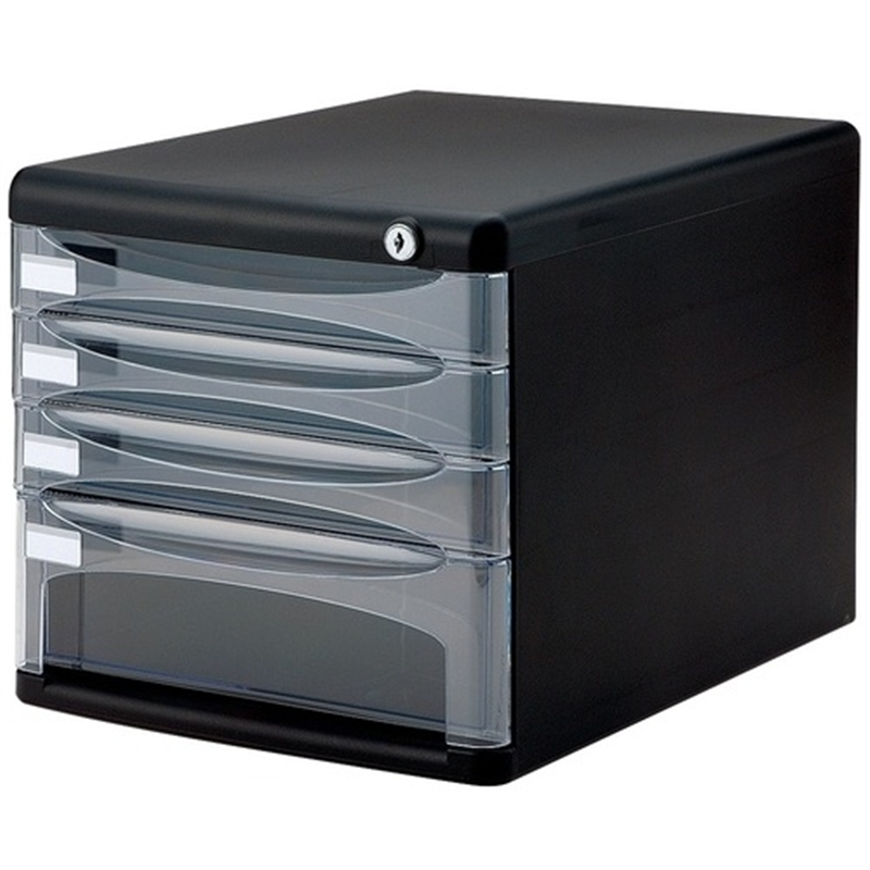 ナカバヤシ デスクトップ4段 A4-SK4D ブラック 1個（ご注文単位1個）【直送品】