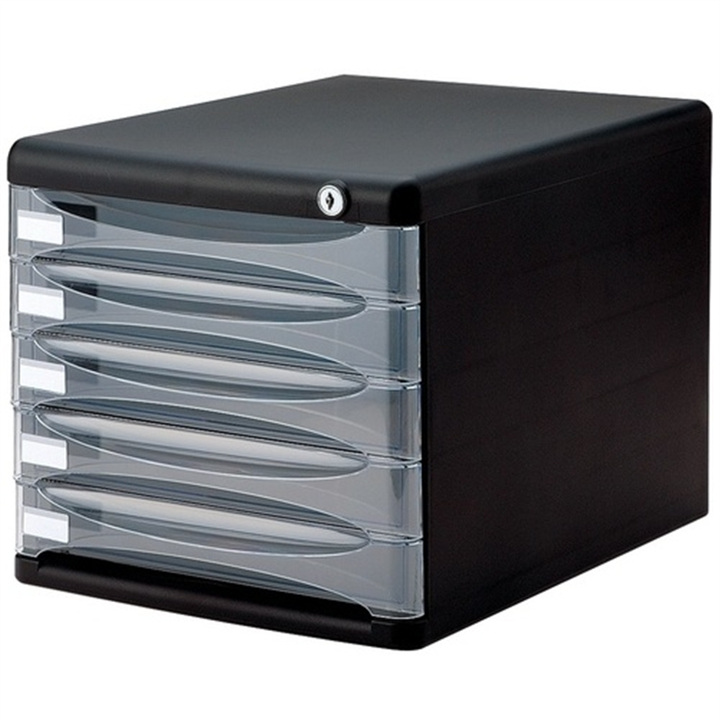 ナカバヤシ デスクトップ5段 A4-SK5D ブラック 1個（ご注文単位1個）【直送品】