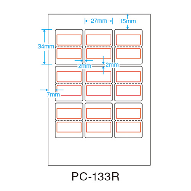 ニチバン PCインデックスラベル PC-133R 赤枠 10冊 1個（ご注文単位1個）【直送品】