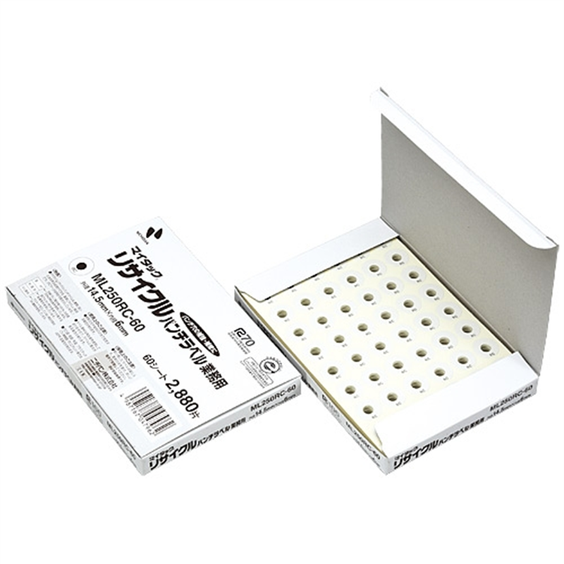 ニチバン リサイクルパンチラベル ML-250RC-60 60組 1個(ご注文単位1個)【直送品】