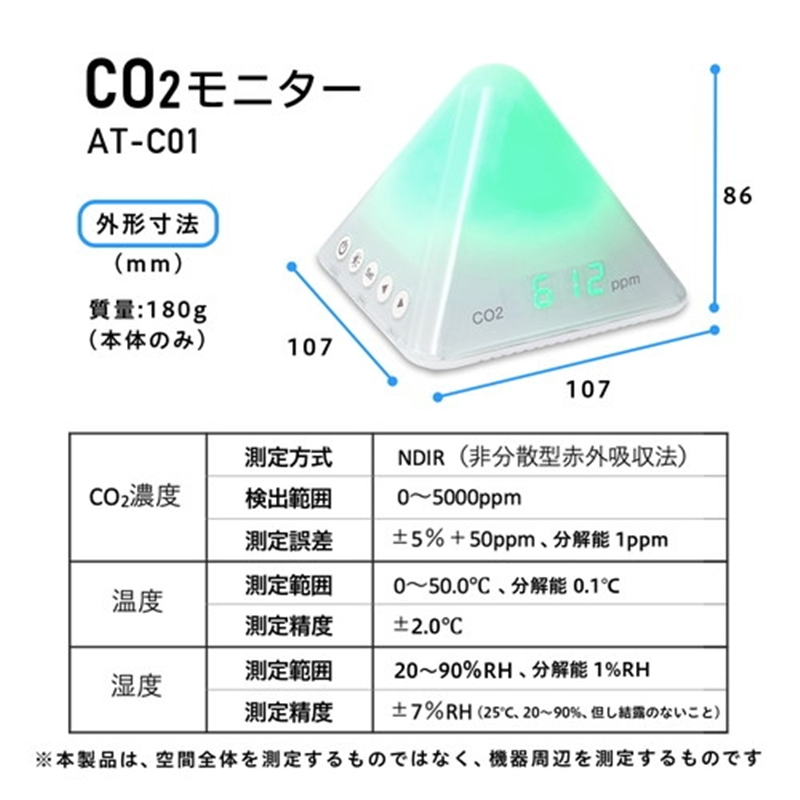 プラス CO2モニター AT-C01 1個（ご注文単位1個）【直送品】