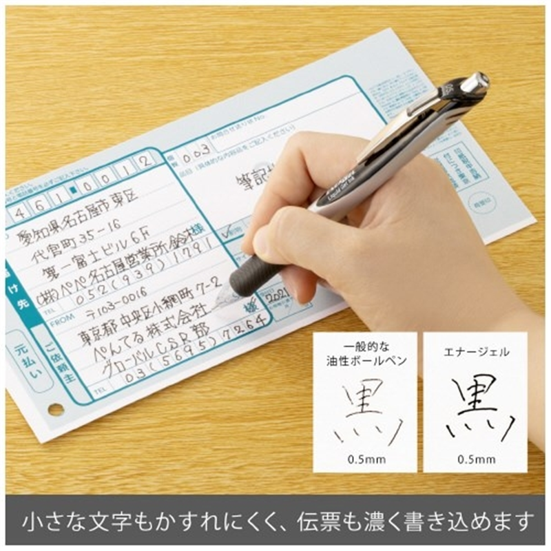 ぺんてる エナージェル 0.5mm BLN75Z-A シルバー/黒 1個(ご注文単位1個)【直送品】