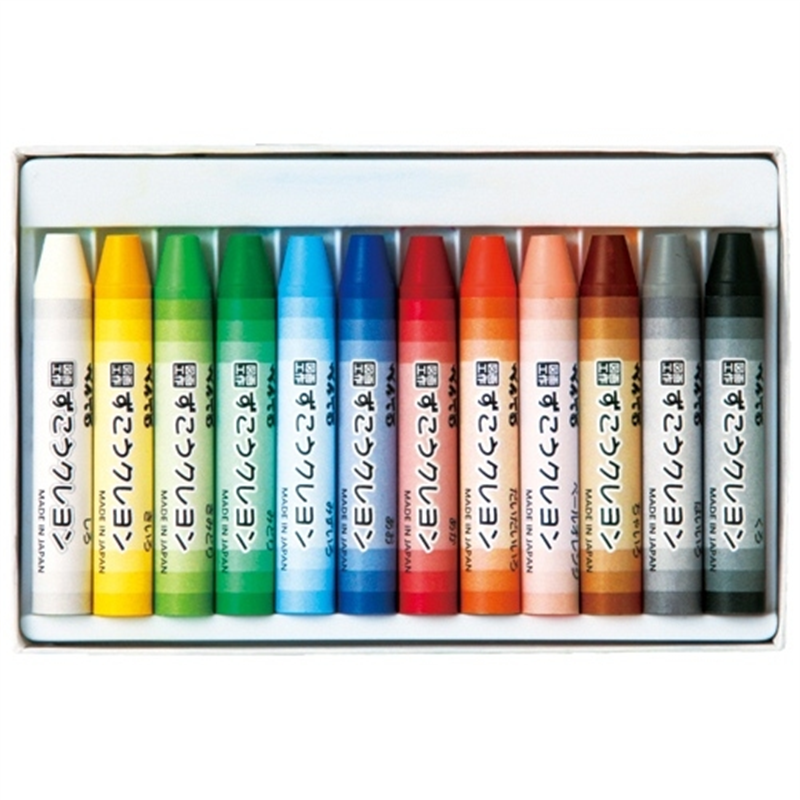 ぺんてる ずこうクレヨン 12色 PTCG1-12 1個（ご注文単位1個）【直送品】