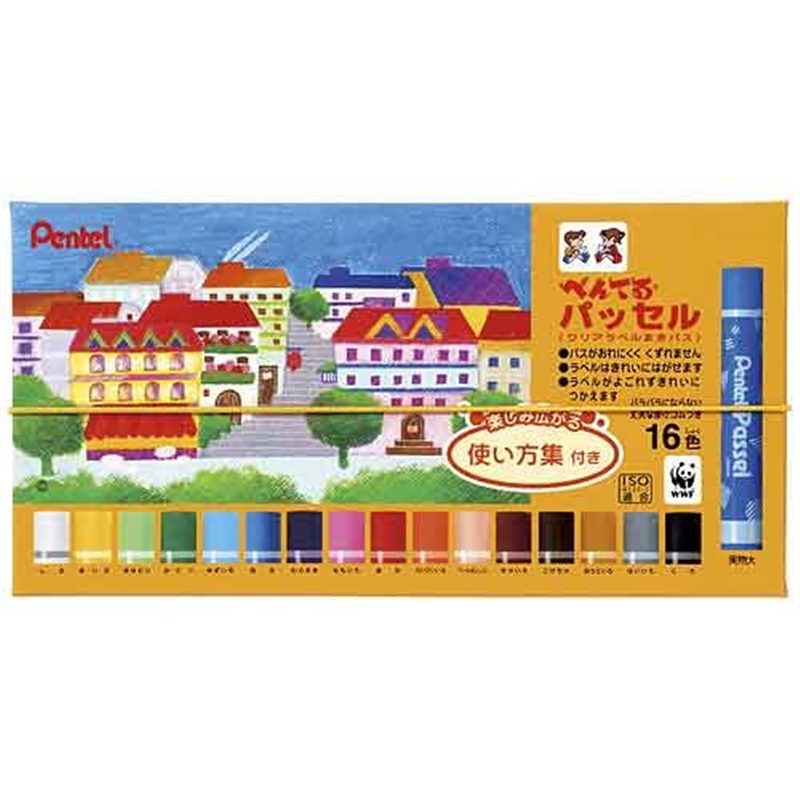 ぺんてる パッセル GHPAR-16 16色ゴム掛 1個（ご注文単位1個）【直送品】