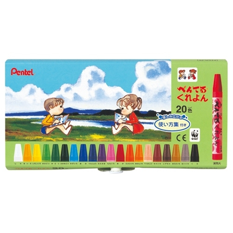 ぺんてる ぺんてるくれよん PTCR-20 20色セット 1個（ご注文単位1個）【直送品】