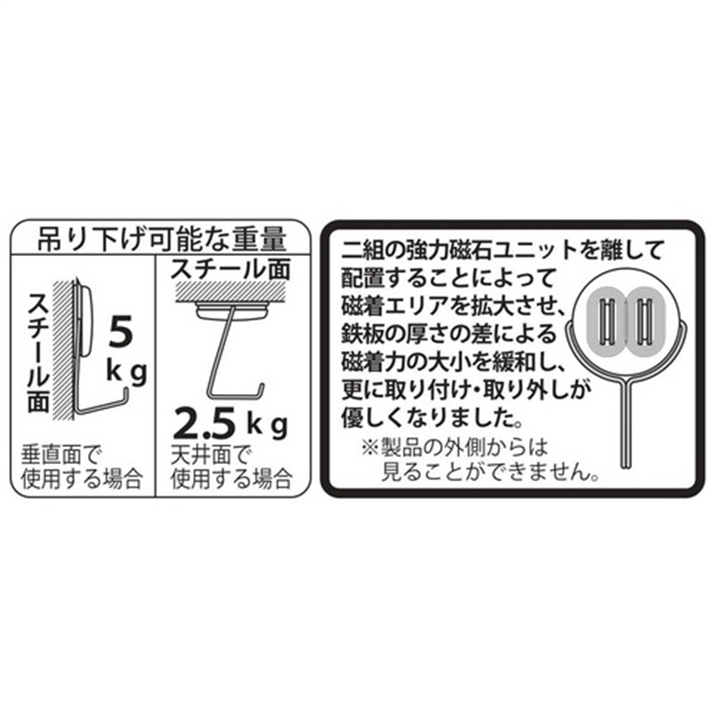ミツヤ 強力マグネットフックMKY-5-WH 白 5kg 1個(ご注文単位1個)【直送品】