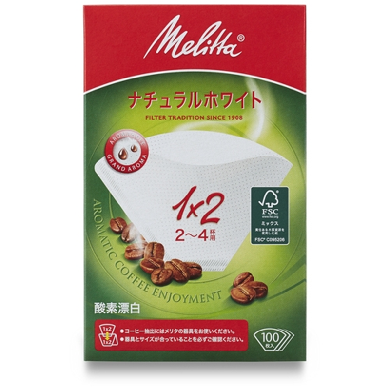 メリタ フィルターペーパーホワイト2~4杯用100枚 1個（ご注文単位1個）【直送品】