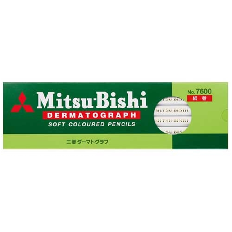 三菱鉛筆 ダーマト鉛筆 K7600.1 白 12本入 1個（ご注文単位1個）【直送品】