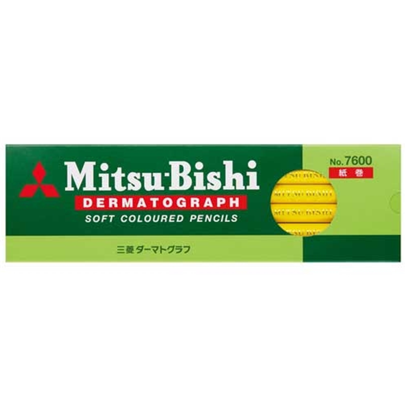 三菱鉛筆 ダーマト鉛筆 K7600.2 黄 12本入 1個（ご注文単位1個）【直送品】