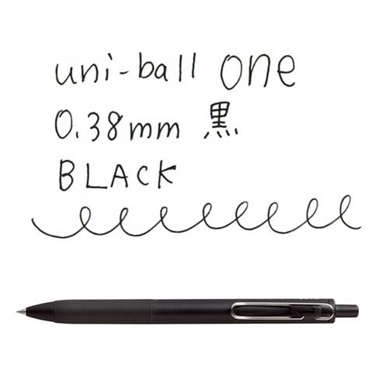 三菱鉛筆 ユニボールワン0.38mm黒軸黒 UMNS38BK.24 1個(ご注文単位1個)【直送品】